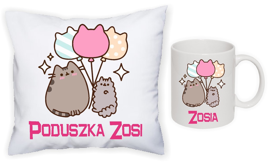 Kubek Poduszka Pusheen Kot Cat Napis Imi Oficjalne