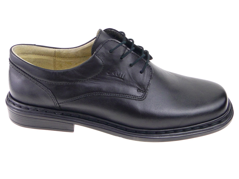 Escott półbuty Komfort 764 czarne, skóra 45