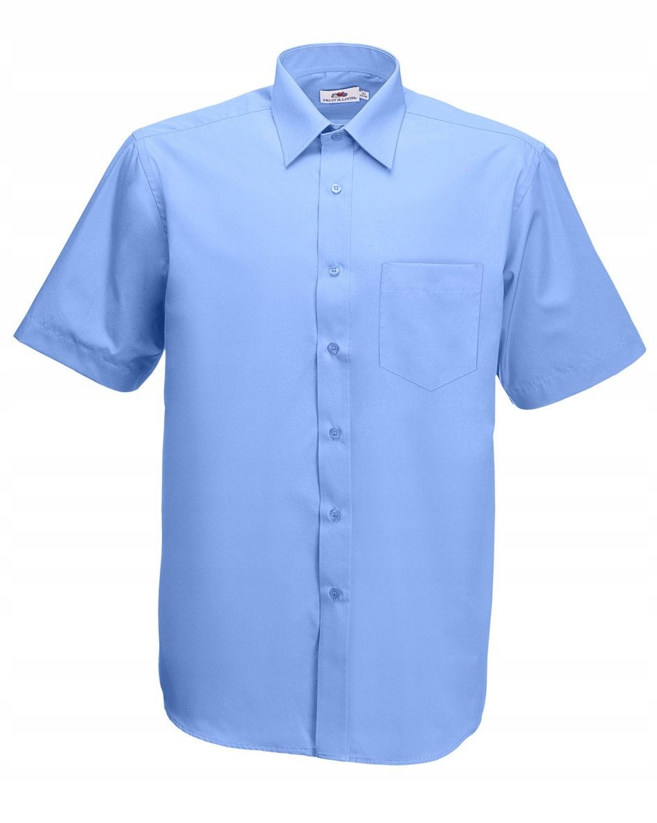 

Men Poplin Short Sleeve Shirt Mid Blue L