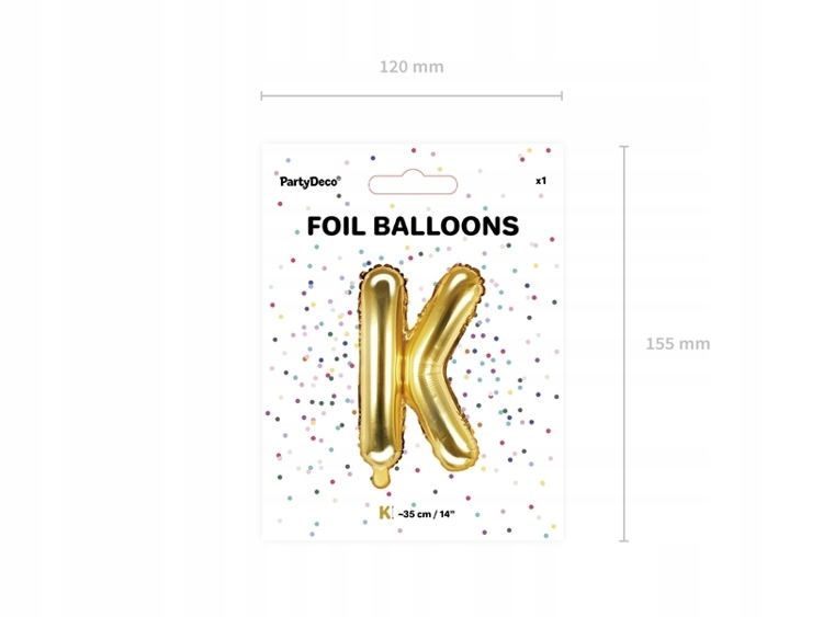 Balon foliowy K złoty 35cm 1szt FB2M-K-019 Kod producenta FB2M-K-019