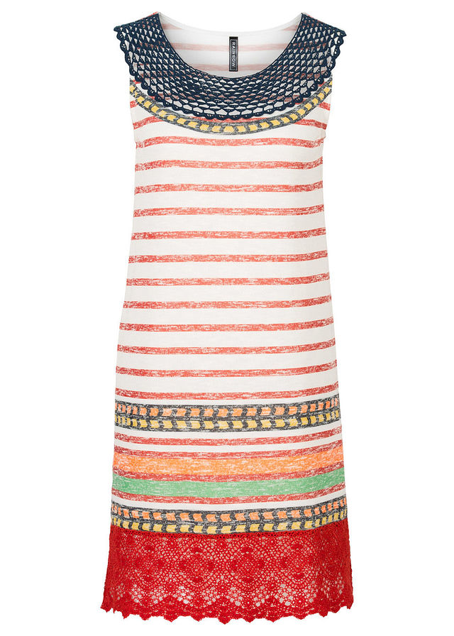 F2785 SUKIENKA W PASKI Z KORONKĄ RAINBOW R.32/34 Marka Bonprix