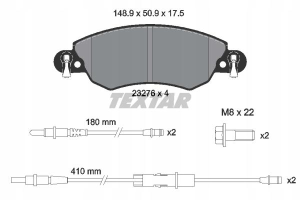 Tarcze Klocki TEXTAR Przód CITROEN C5 266mm Producent części Textar