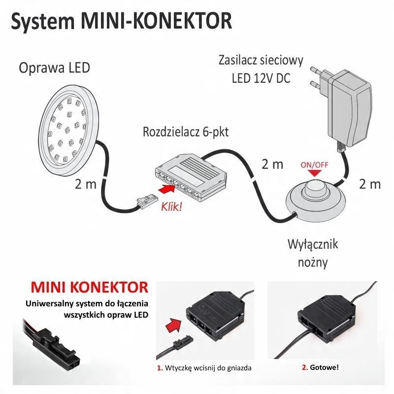 OPRAWA LED orbit srebrna 1.5W 12VDC neutralna Napięcie (V) 12V DC