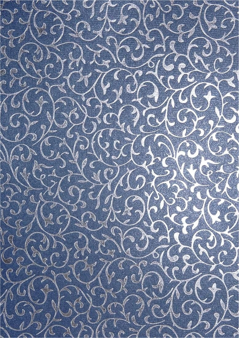

Papier perłowy granat koronka srebrna 18x25 5szt.