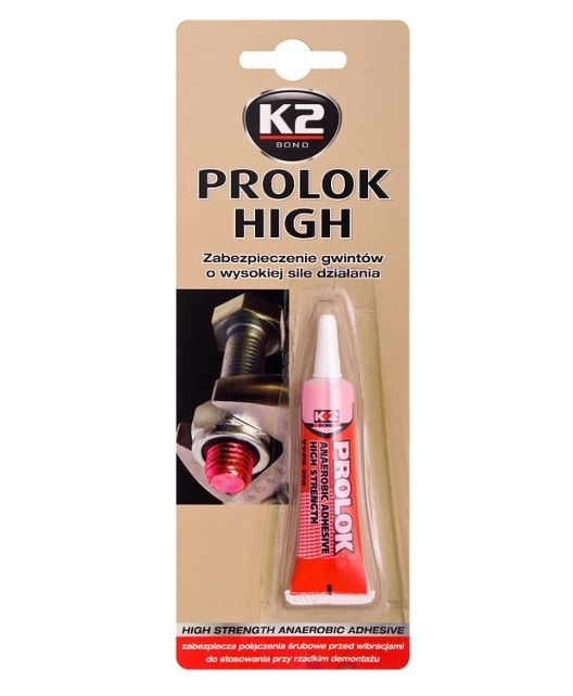 K2 PROLOK HIGH KLEJ DO GWINTÓW ŚRUB DUŻA SIŁA 6ML