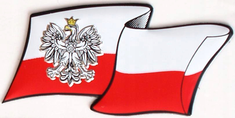 Naklejka Emblemat Samochód Flaga Polska z Godłem