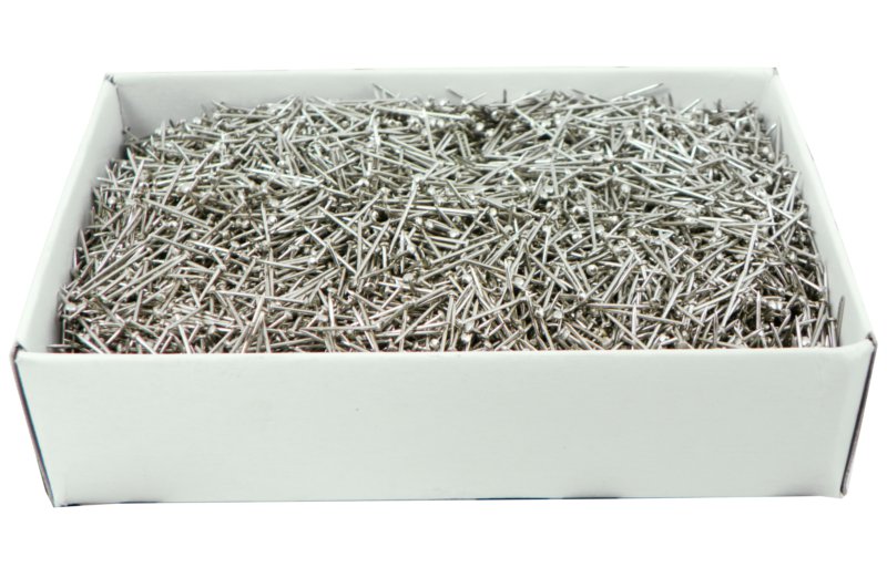 Špendlíky s hlavičkou, krátké krejčovské ostré Tex polské, 13 mm/13000 ks 0,5 kg