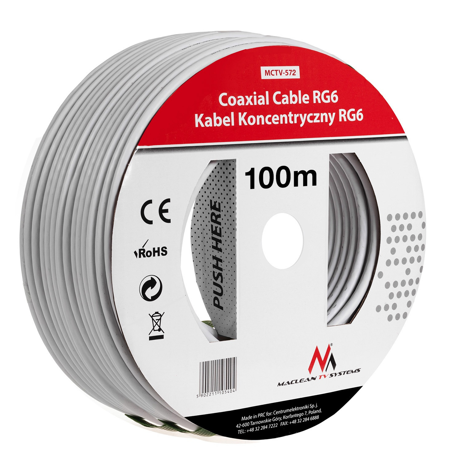 

Kabel Przewód Satelitarny Antenowy Dvb-t RG6U 100M