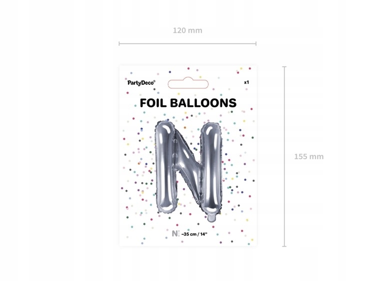 Balon foliowy N srebrny 35cm 1szt FB2M-N-018 Kod producenta FB2M-N-018