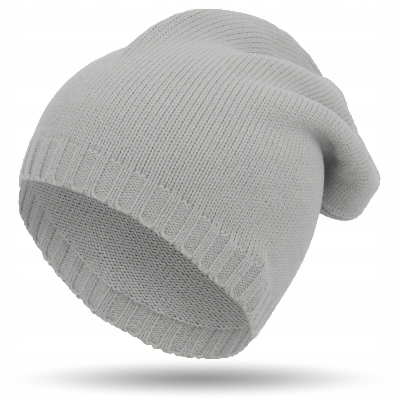 

W342A Zimowa Czapka Beanie Krasnal Jasnoszara