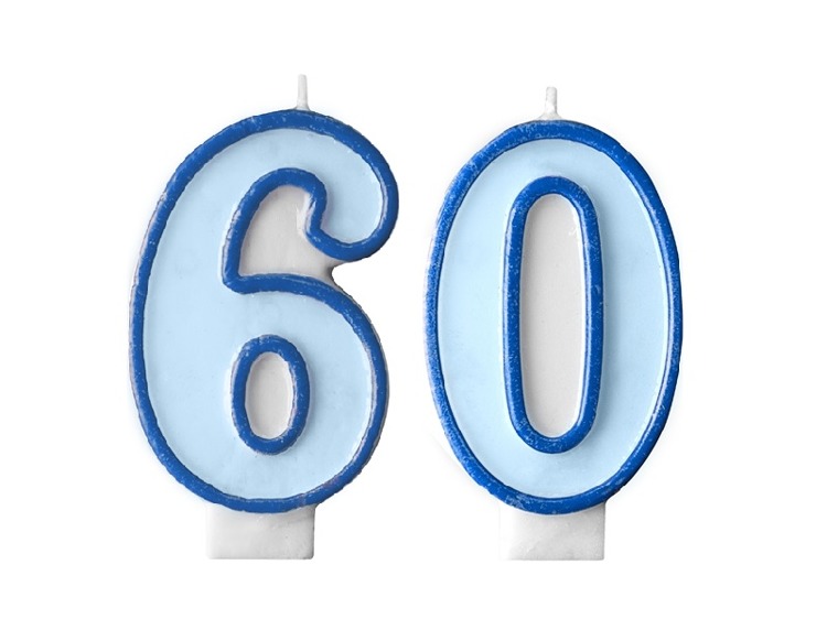 

Świeczki 60 na Urodziny tort Niebieskie SCU1-60