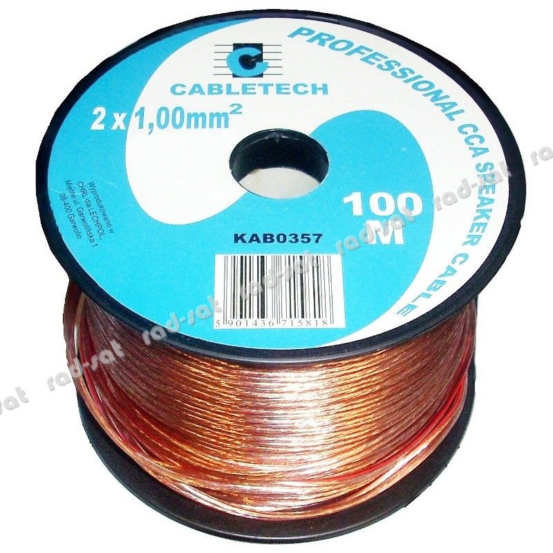 

Kabel przewód głośnikowy Cca 2x1.00mm KAB0357 / 1m