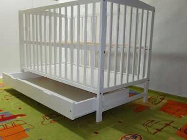 ŁÓŻECZKO DZIECIĘCE OLA BIAŁE Z KRYTĄ SZUFLADĄ Marka AS