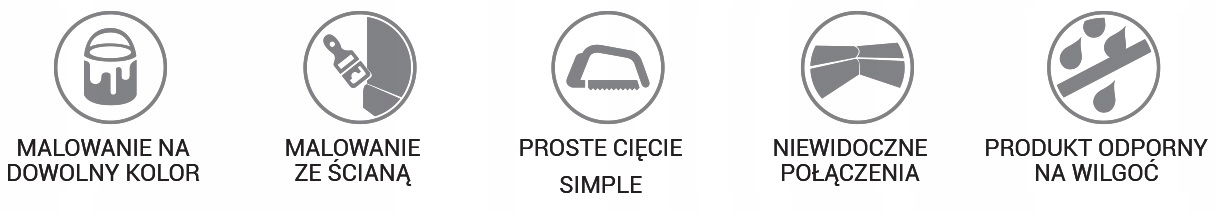 Listwa sufitowa LGG-08 Creativa by Cezar 8 cm Długość 2.4 m