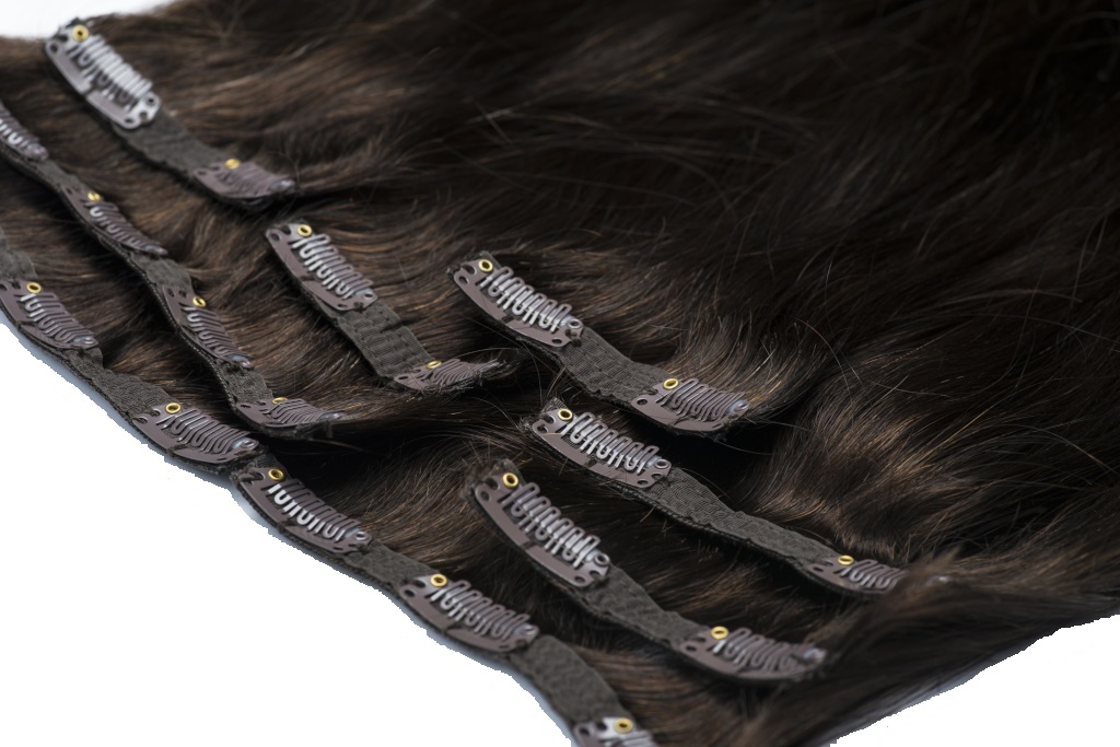 Přírodní Vlasy clip in 40 cm 45 cm 125 g připínací příchytky