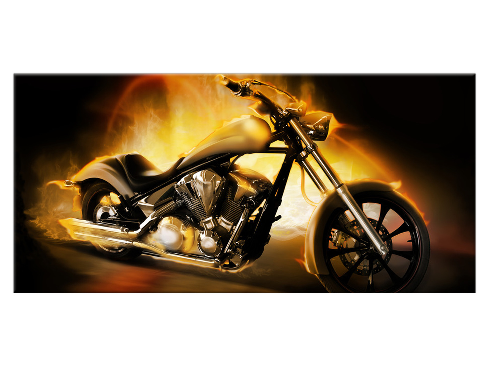 

Obraz na ścianę Żywioły Motocykl w ogniu 115x55