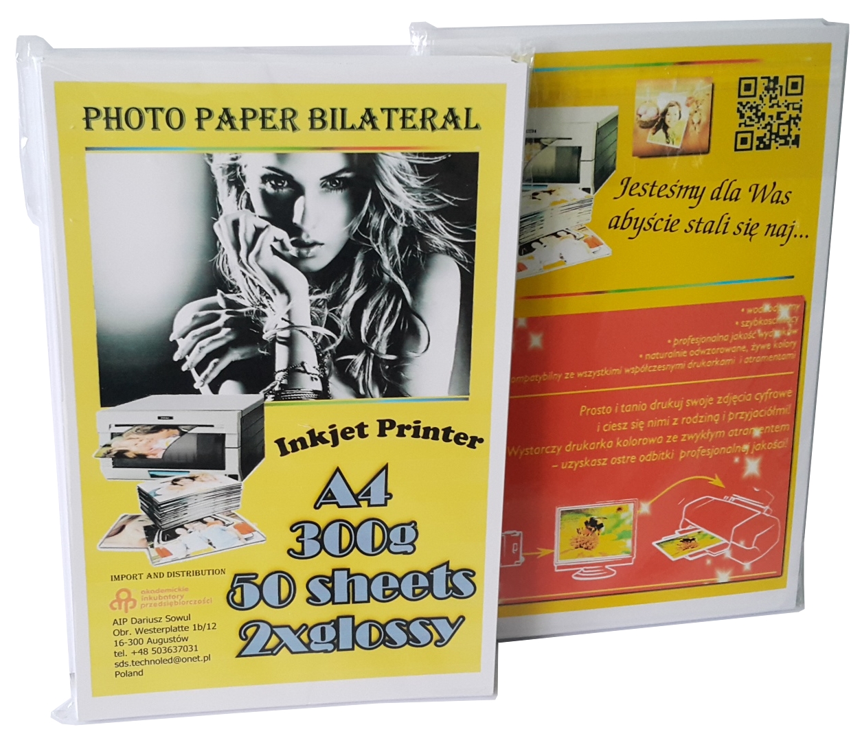 

Papier fotograficzny Dwustronny A4 Błysk 300g 50ar