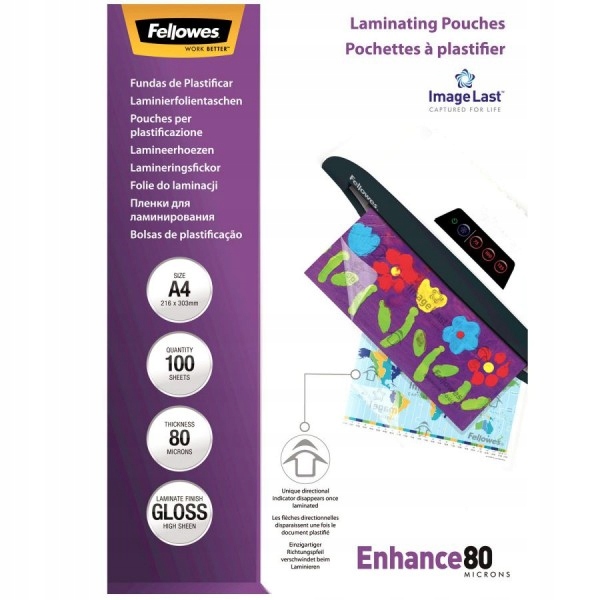 

Folia do laminowania Fellowes A4 216x303 80 mic