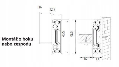 STRONG prowadnica kulkowa L i P z podpórką L-400 Kod producenta 92013