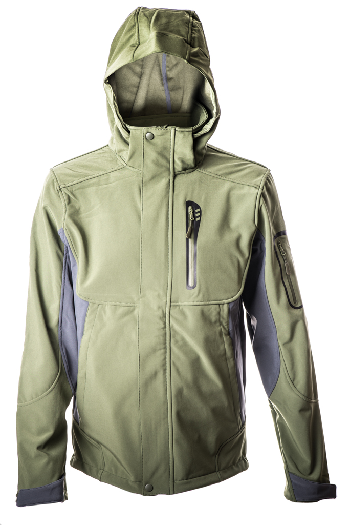 Softshellová bunda Silent Hunter zelená kapuce XXL