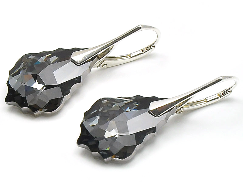 

Kolczyki ze Srebra Swarovski Baroque Silver Night