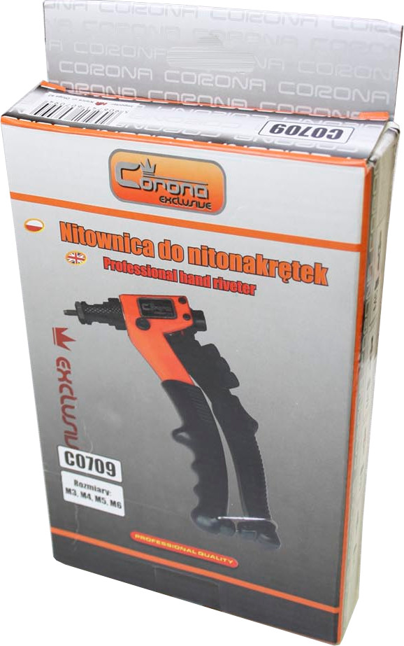 CORONA C0709 NITOWNICA RĘCZNA NA NITONAKRĘTKI STALOWE I ALU. M3 M4 M5 M6 Kod producenta C0709