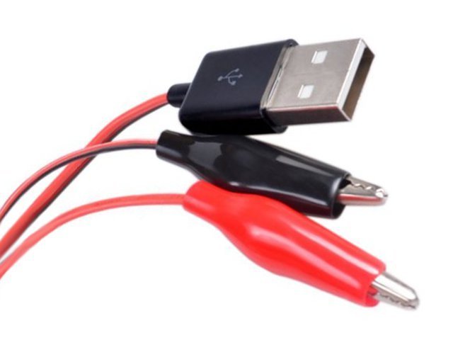 

Kabel zasilający Usb A - 2x krokodylki - 80cm