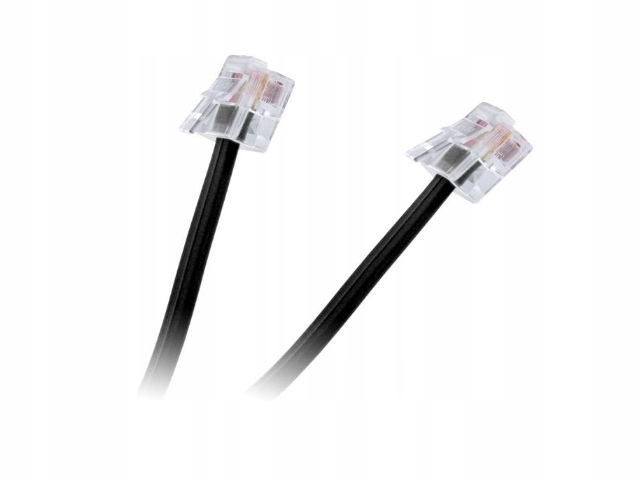 Kabel telefoniczny RJ11 wtyk wtyk 3m Czarny