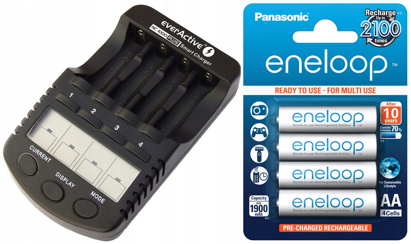 

Ładowarka 4x Akumulatorki Panasonic Eneloop Aa R6