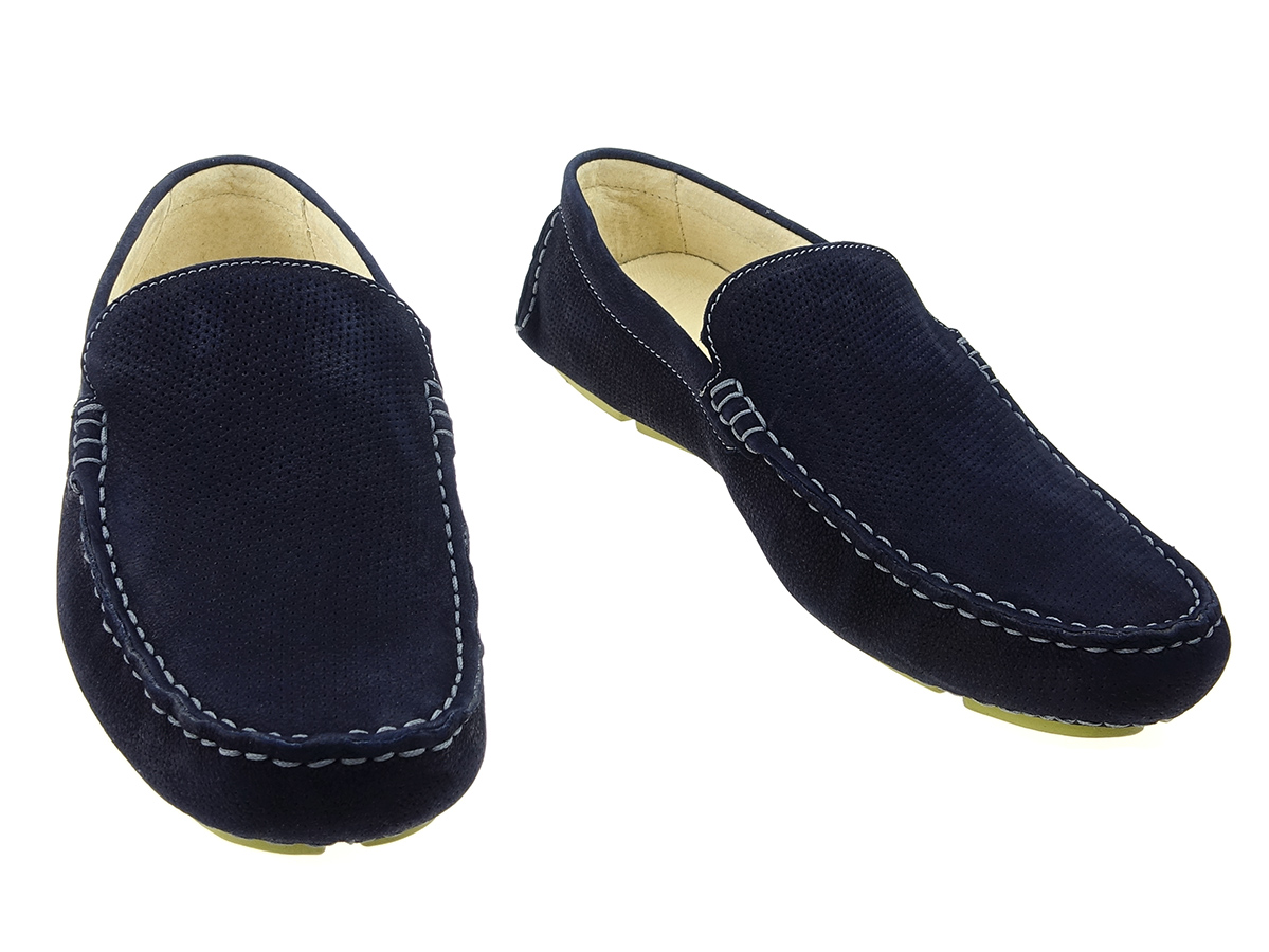 Badura mokasyny półbuty 2205-M granat, skóra 41 Rozmiar 41