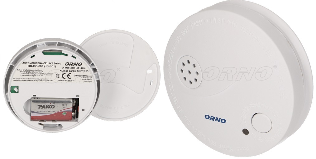

Bateryjny Czujnik Dymu OR-DC-609 Orno Bateria 100%