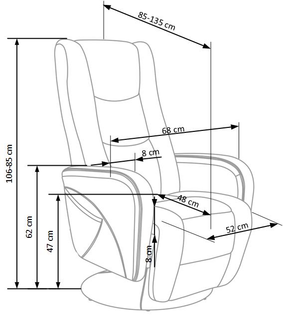 WYGODNY fotel rozkładany z funkcją masażem + PILOT Kolor obicia odcienie szarości