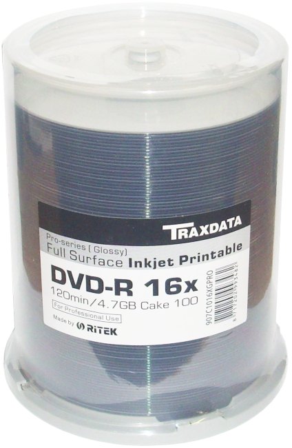 

Traxdata Dvd-r 4,7GB Pro Printable Glossy Cake 100