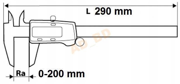 Suwmiarka cyfrowa 200 mm długość 290 mm w etui 31c Kod producenta 31C625