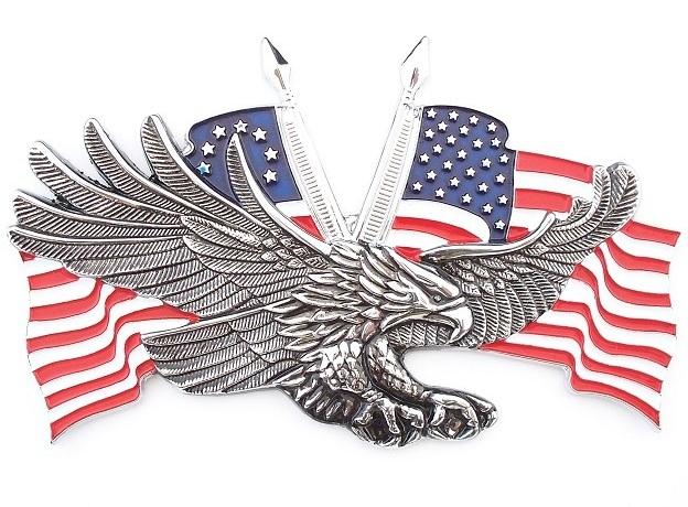 БОЛЬШАЯ ЭМБЛЕМА МЕТАЛЛИЧЕСКИЙ ОРЕЛ ФЛАГ США STICKY