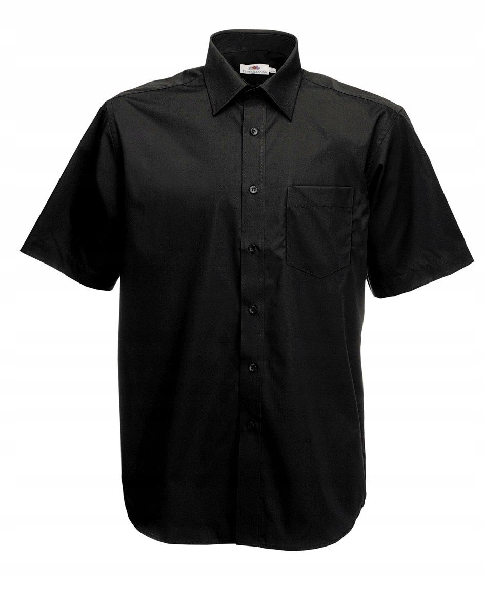 

Men Poplin Short Sleeve Shirt Black XL
