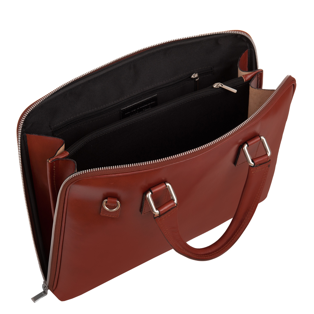 WŁOSKA SKÓRZANA BRĄZOWA A4 TORBA SKÓRA NA LAPTOPA Kolor brązowy