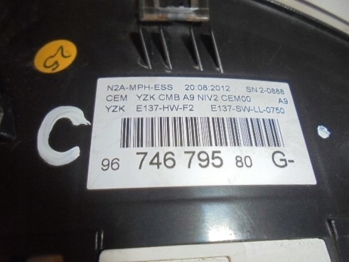 peugeot 208 спидометр часы 9674679580