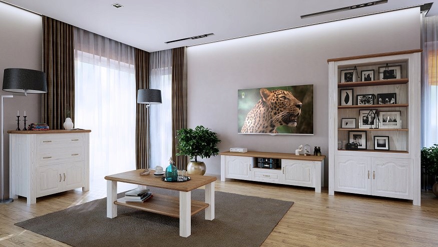 Drewniana Biała Komoda Merina 4 od PRODUCENTA Wysokość mebla 1 cm