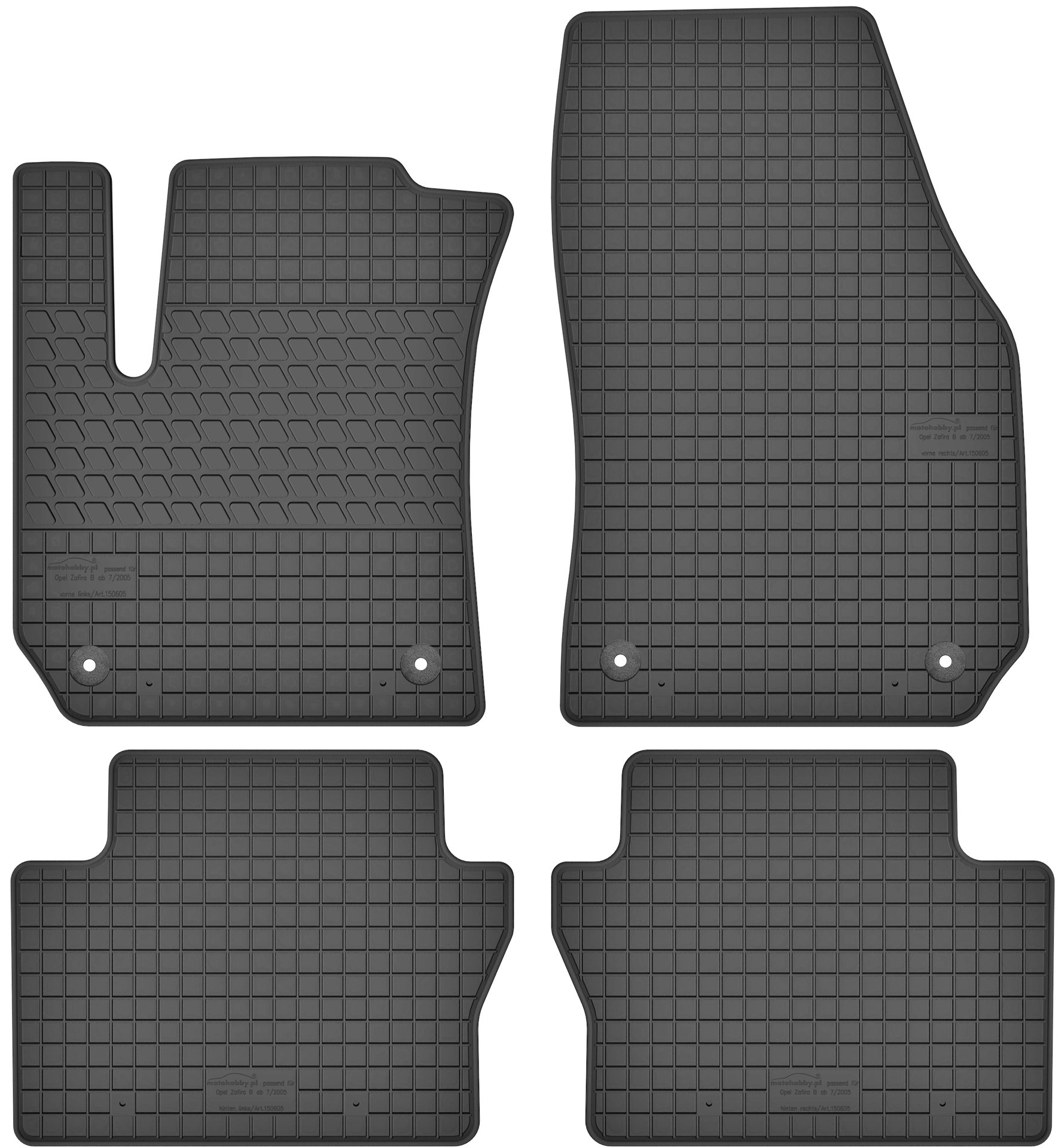 

Opel Zafira B (05-11) Dywaniki Gumowe Stopery