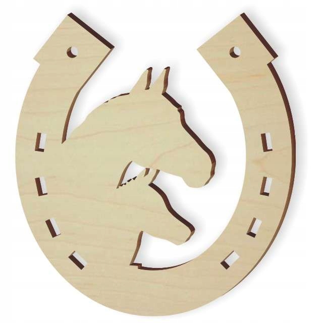 

drewniana Podkowa z końmi ozdoba dekoracja Koń