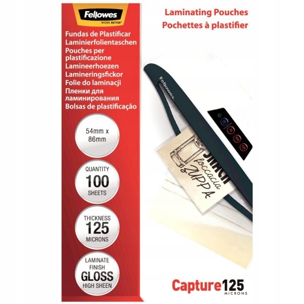 

Folia do laminowania Fellowes 54x86 125 mic 100 sz