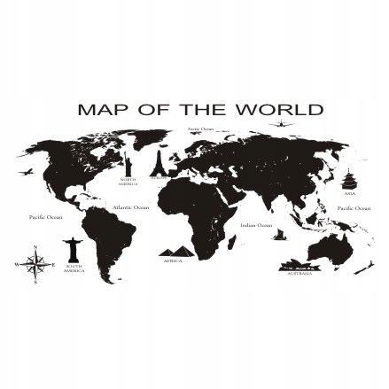

Naklejka na ścianę Mapa śwata 6 Map od the world