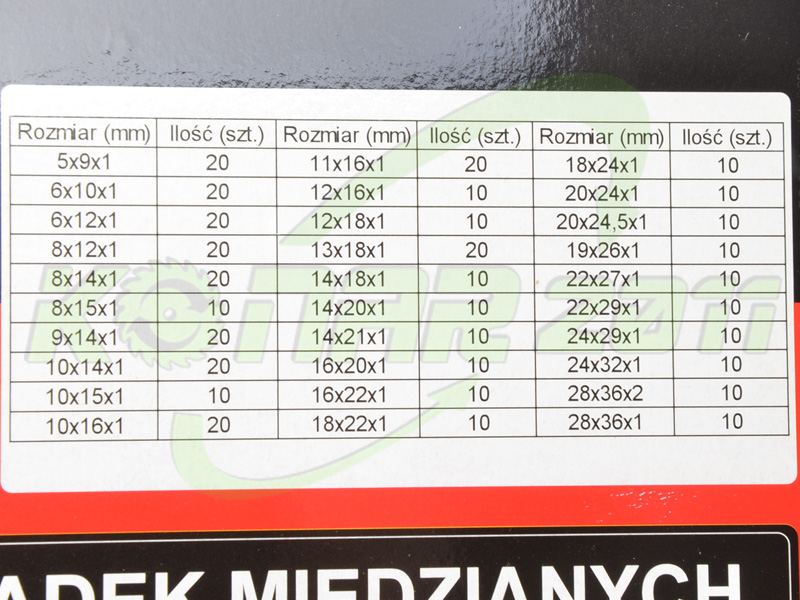 PODKŁADKI MIEDZIANE ZESTAW 400szt PODKŁADKA Marka Mar-Pol