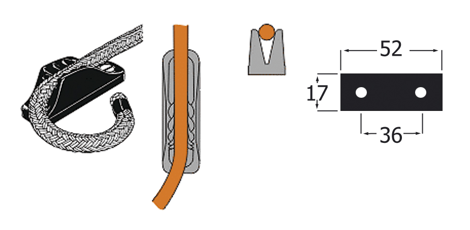 Knaga rowkowa CLAMCLEAT CL204 na line 3-6mm. Kod producenta CL204 Mini