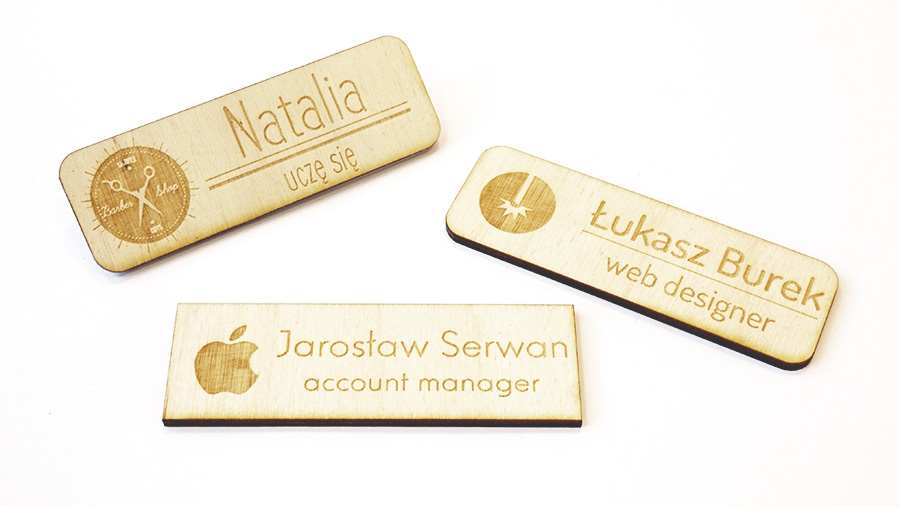 Identyfikator Personalny Imienny GRAWER DREWNIANY Marka Multigraw