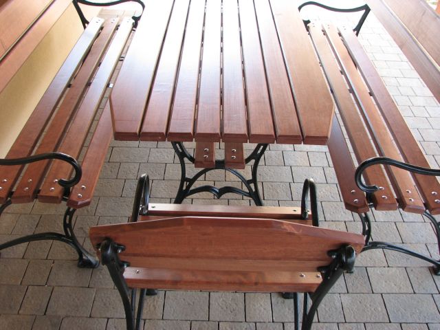 MEBLE OGRODOWE DREWNIANE STÓŁ + 4 ŁAWKI 180CM Z32 Kolor czarny