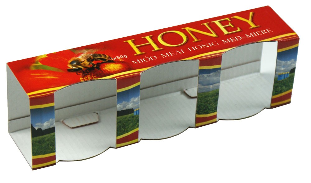 

Pudełko Honey na 3 słoiki 50g (35ml) z etykietkami