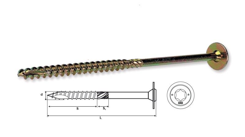 гвинт Столярні гвинти шурупи для дерева 8x300mm тип інший