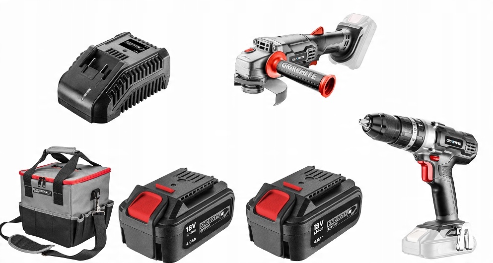 

Graphite Zestaw Wkrętarka Szlifierka 18V 4,0Ah
